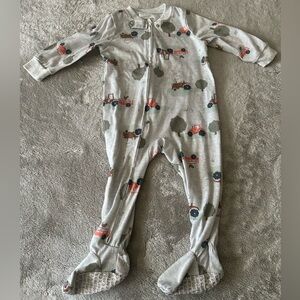 Carter's Gray Tractor and Animal Print Footie